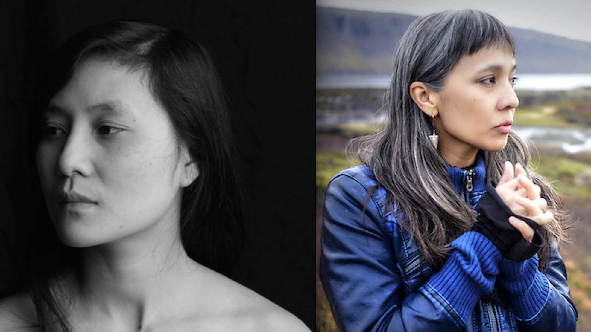color portrait photos of poet-writers Vi Khi Nao + Dao Strom