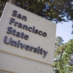 San Francisco State University sign